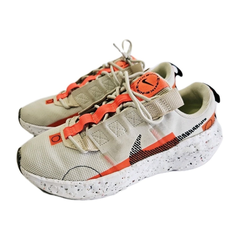 Nike Crater Impact Running Shoes Beige & Orange Women's Size 7.5 Chunky Clean
